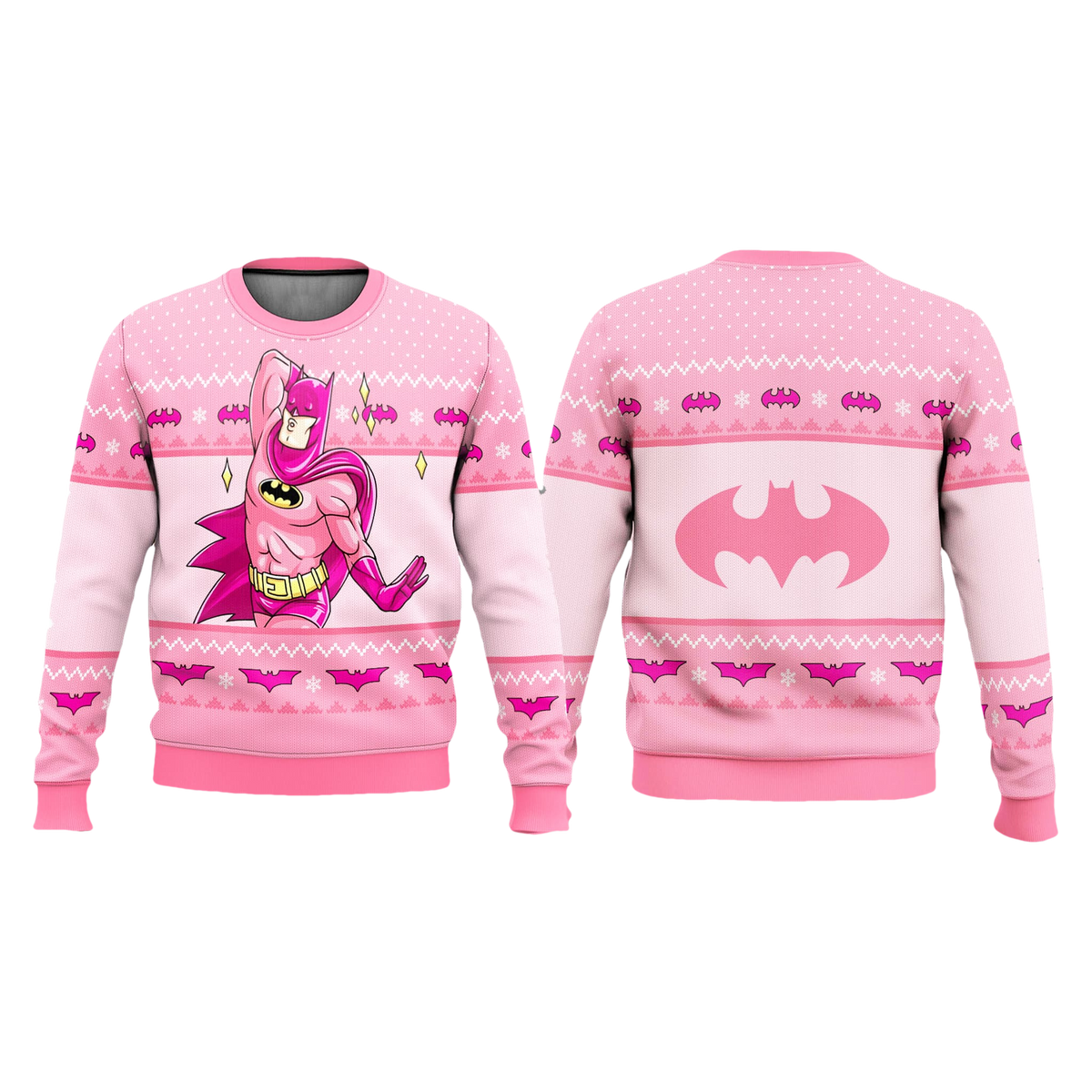 Pink Batman Funny Christmas Ugly Sweater - Moonbestprint