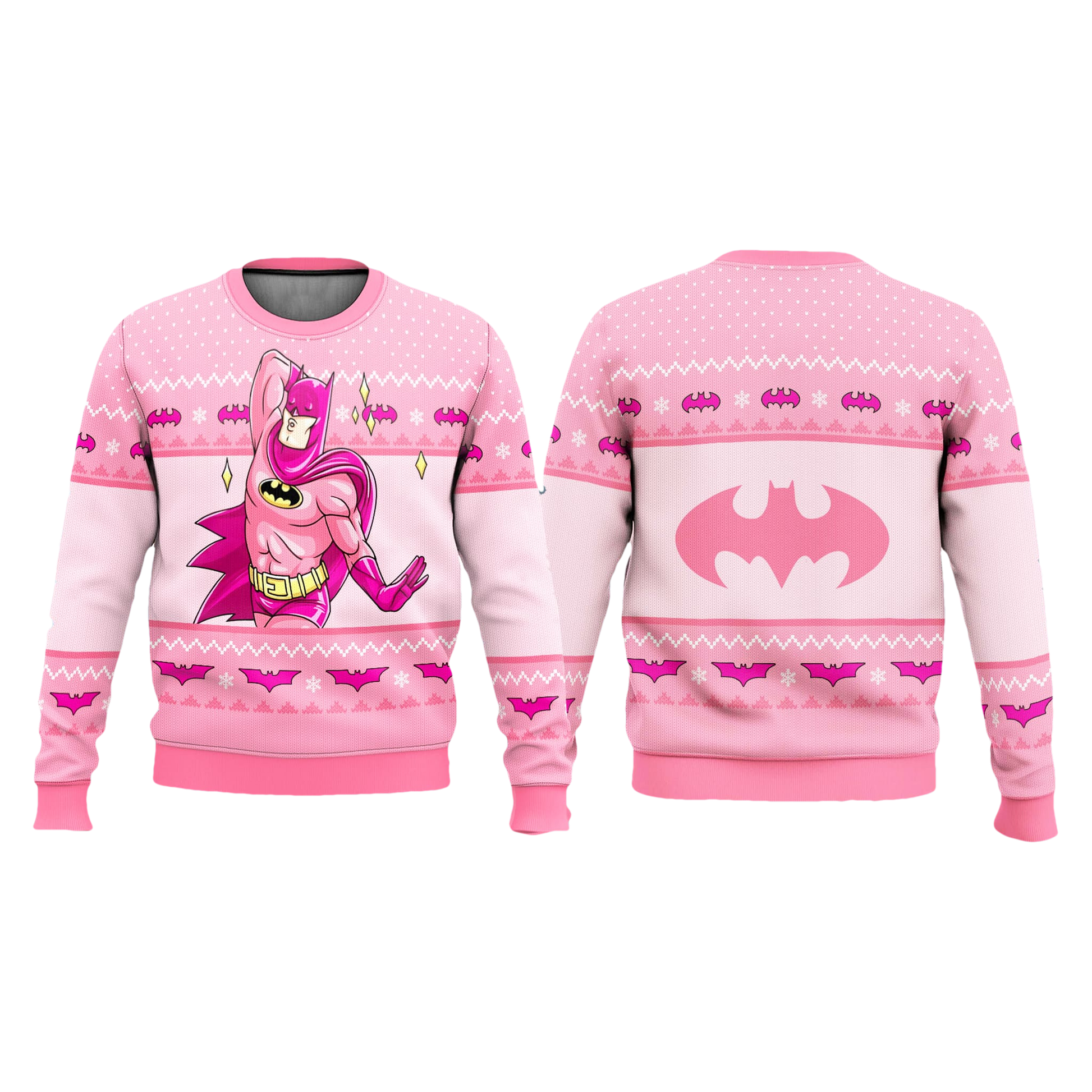 Pink Batman Funny Christmas Ugly Sweater - Moonbestprint