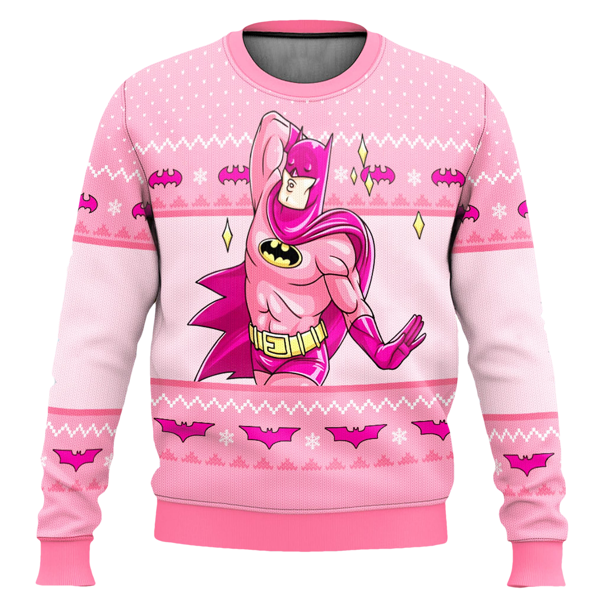 Pink Batman Funny Christmas Ugly Sweater - Moonbestprint