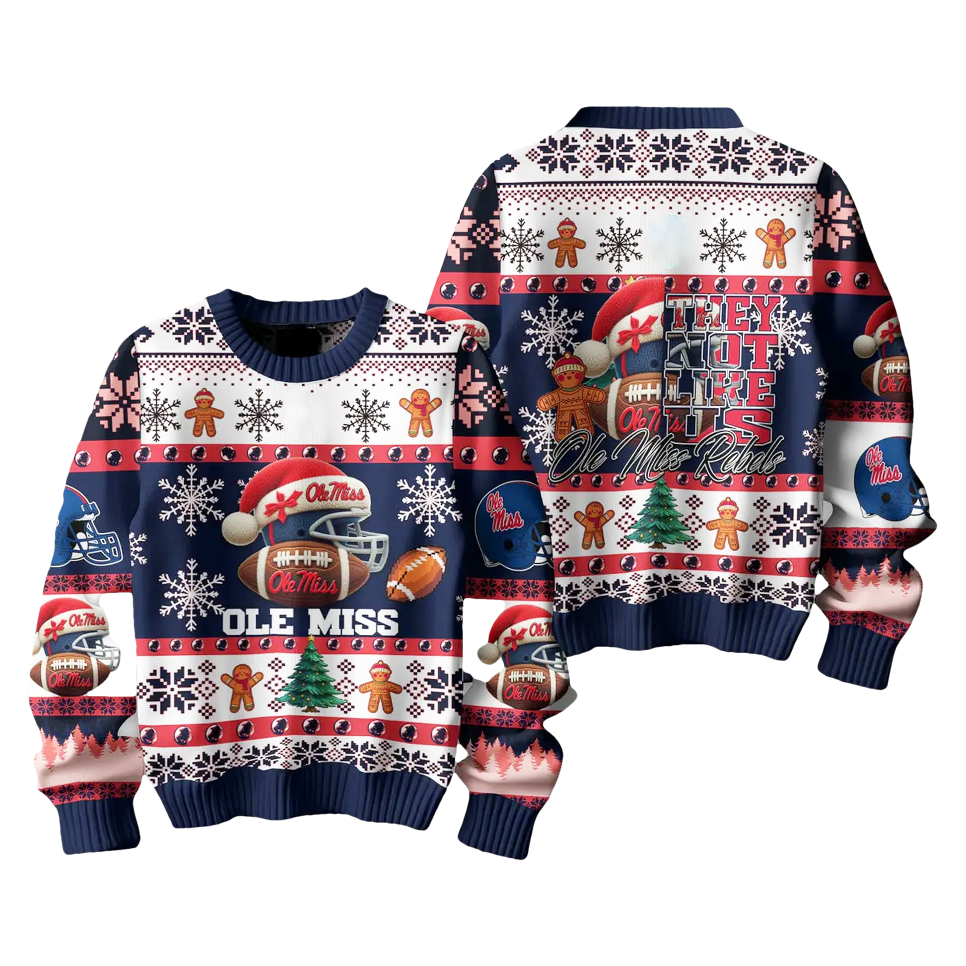 Ole Miss Football They Not Like Us Ugly Christmas Sweater - Moonbestprint