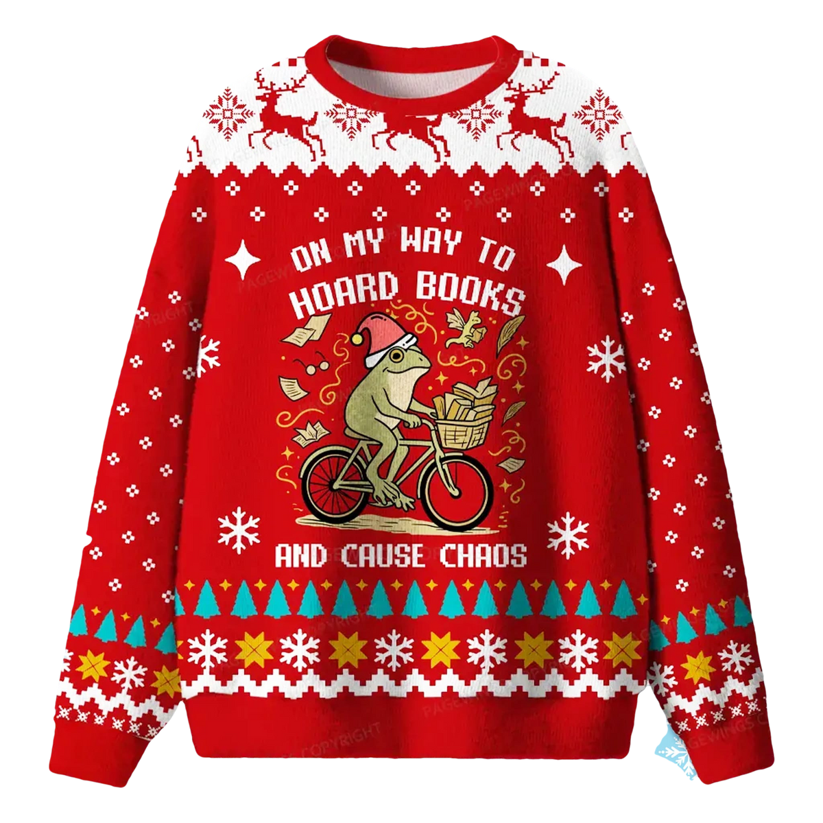 On My Way To Hoard Books And Cause Chaos Frog And Toad Ugly Sweater - Moonbestprint