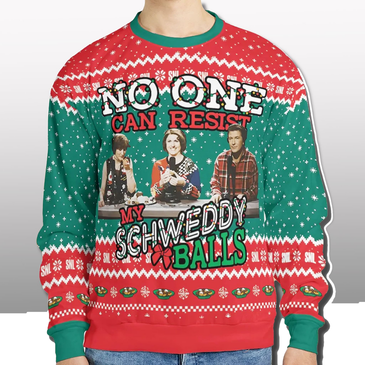 No One Can Resist My Schweddy Balls SNL Ugly Christmas Sweater - Moonbestprint