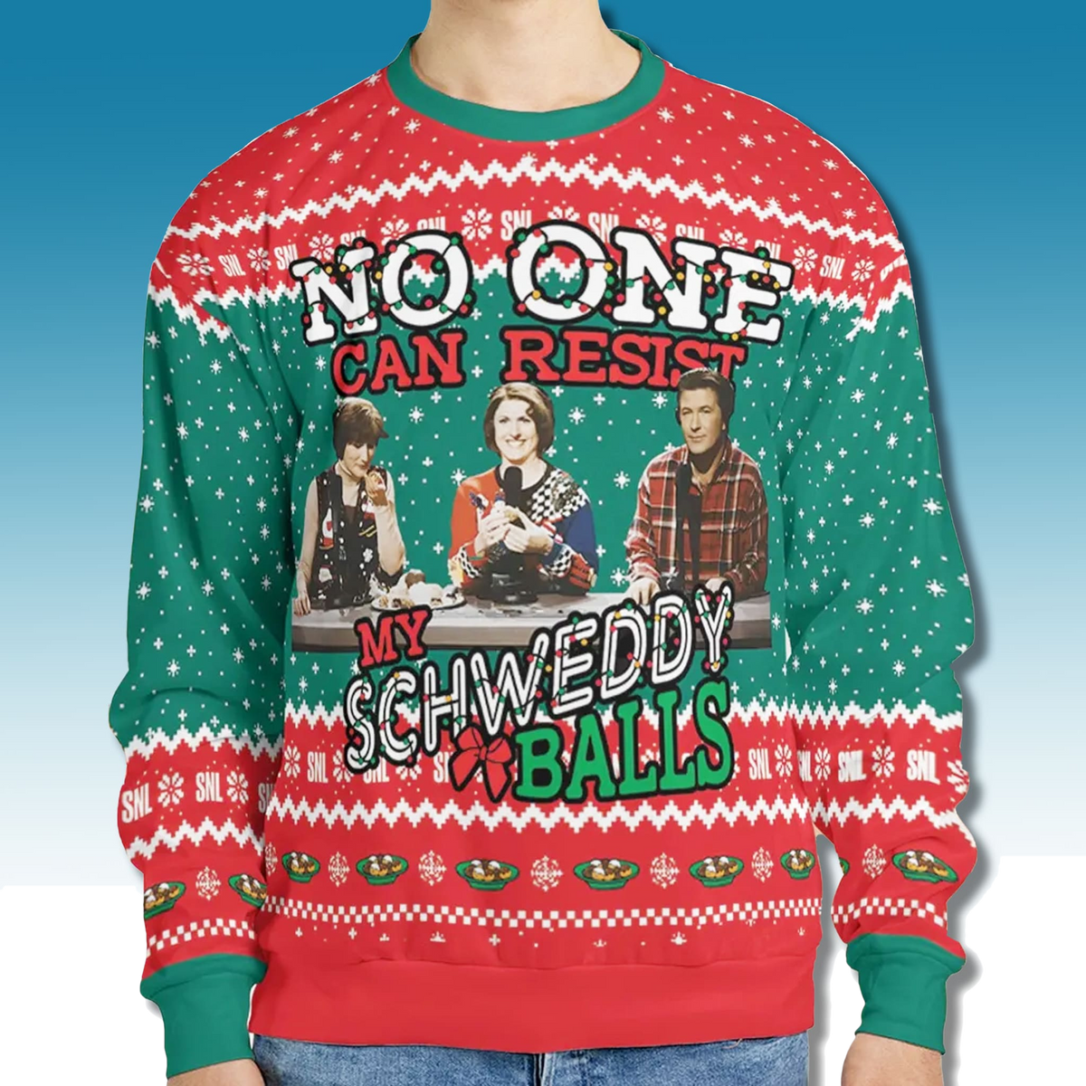 No One Can Resist My Schweddy Balls SNL Ugly Christmas Sweater - Moonbestprint