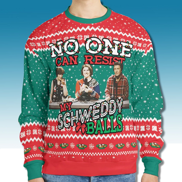 No One Can Resist My Schweddy Balls SNL Ugly Christmas Sweater - Moonbestprint