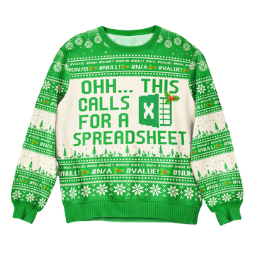 Ohh This Calls For A Spreadsheet Ugly Christmas Sweater - Moonbestprint