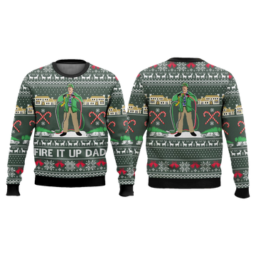 National Lampoon's Vacation Fire It Up Dad Christmas Ugly Sweater - Moonbestprint
