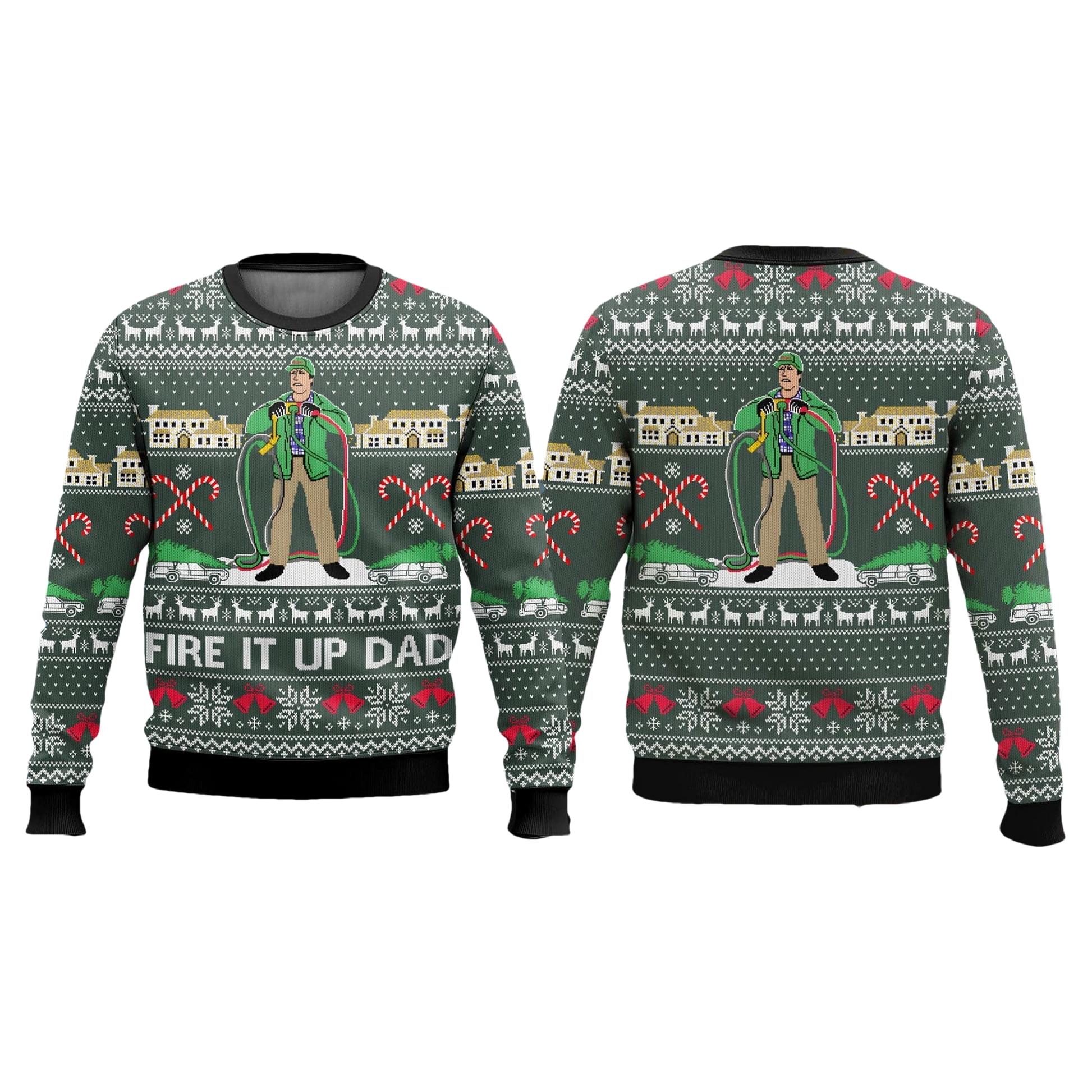 National Lampoon's Vacation Fire It Up Dad Christmas Ugly Sweater - Moonbestprint