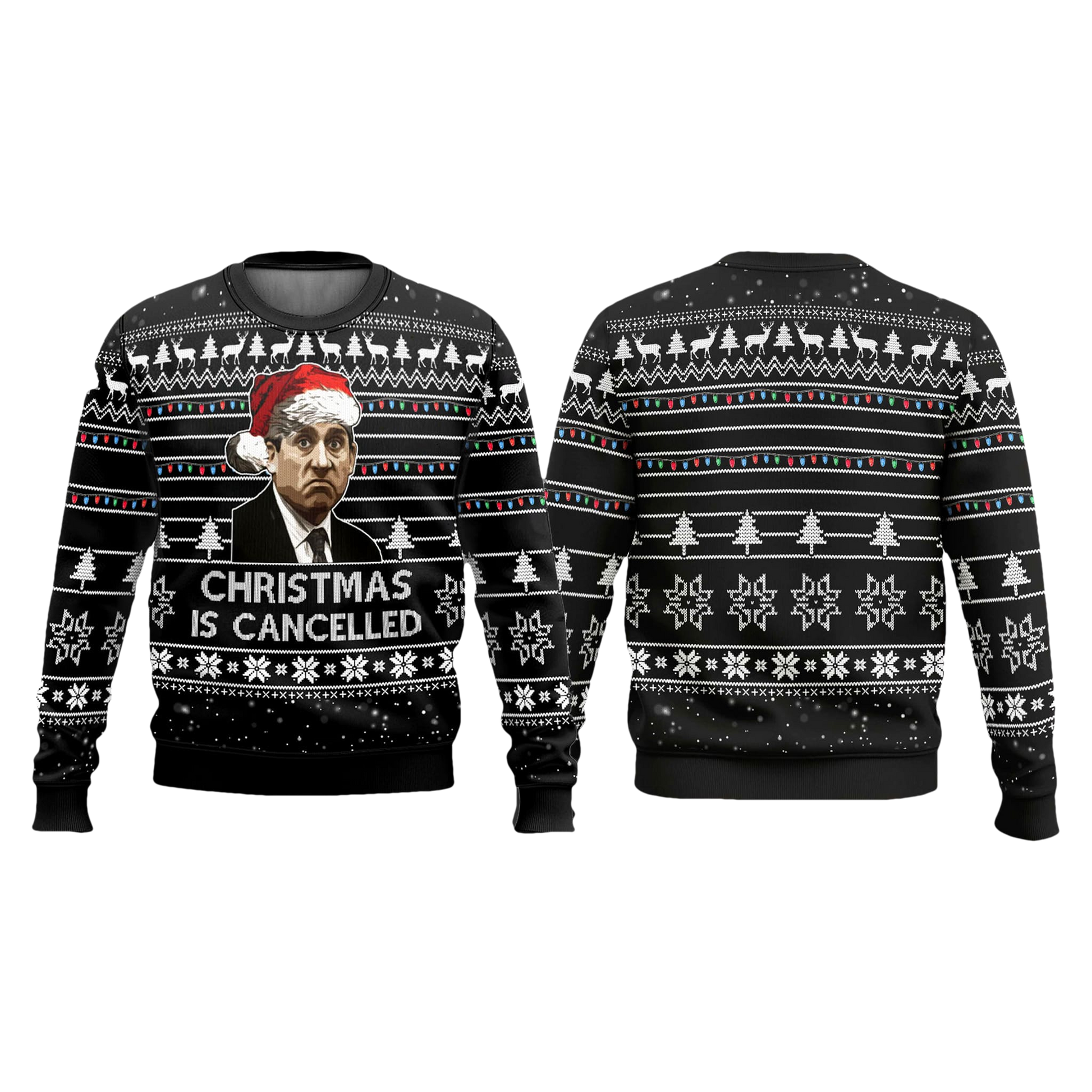 Michael Scott The Office Christmas Is Cancelled Ugly Sweater - Moonbestprint