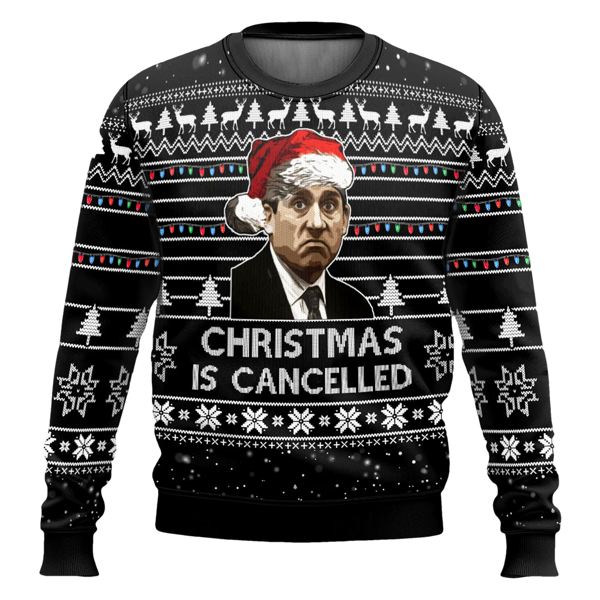 Michael Scott The Office Christmas Is Cancelled Ugly Sweater - Moonbestprint