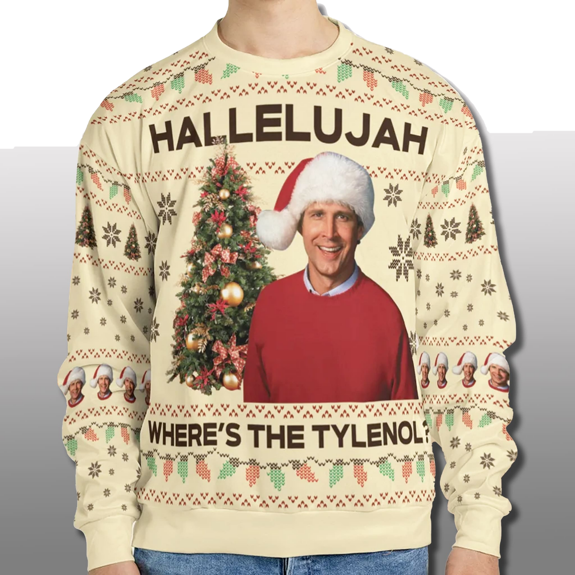 National Lampoon's Christmas Vacation Hallelujah Tylenol Ugly Sweater - Moonbestprint