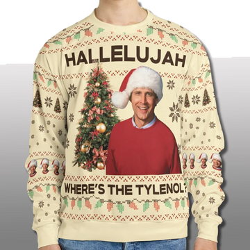 National Lampoon's Christmas Vacation Hallelujah Tylenol Ugly Sweater - Moonbestprint