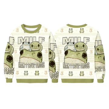 MILF Man I Love Frogs Christmas Ugly Sweater - Moonbestprint