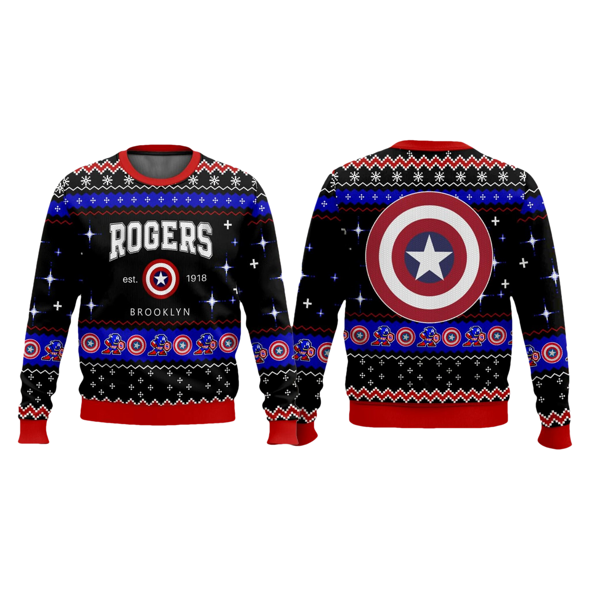 Marvel Captain America Steve Rogers Ugly Christmas Sweater - Moonbestprint