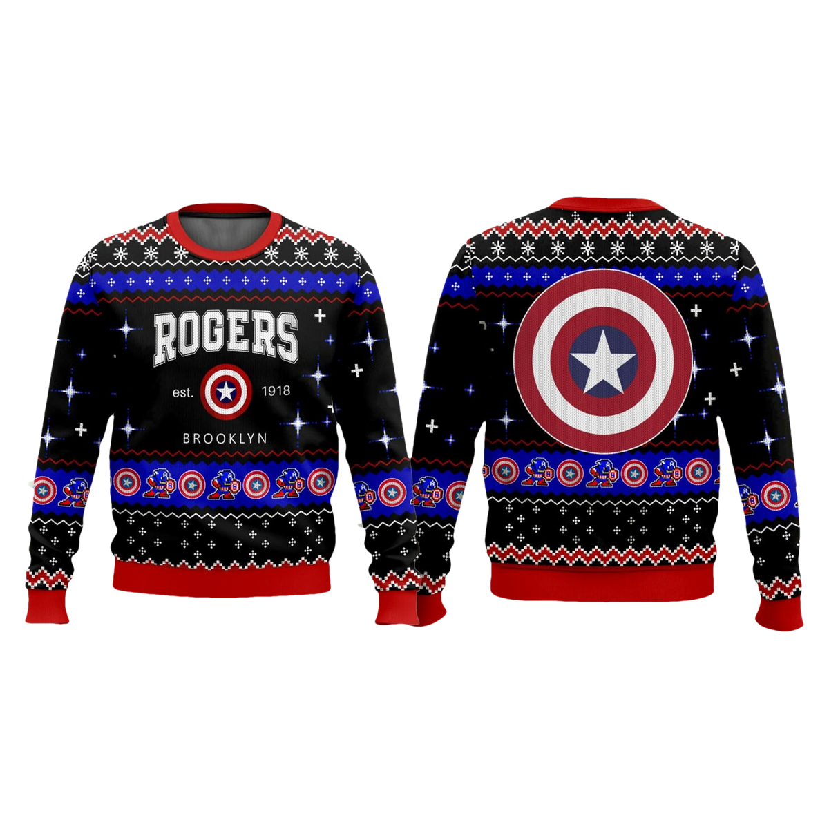 Marvel Captain America Steve Rogers Ugly Christmas Sweater - Moonbestprint