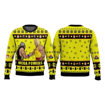 Macho Man x Hulk Hogan Mega Powers Ugly Christmas Sweater - Moonbestprint