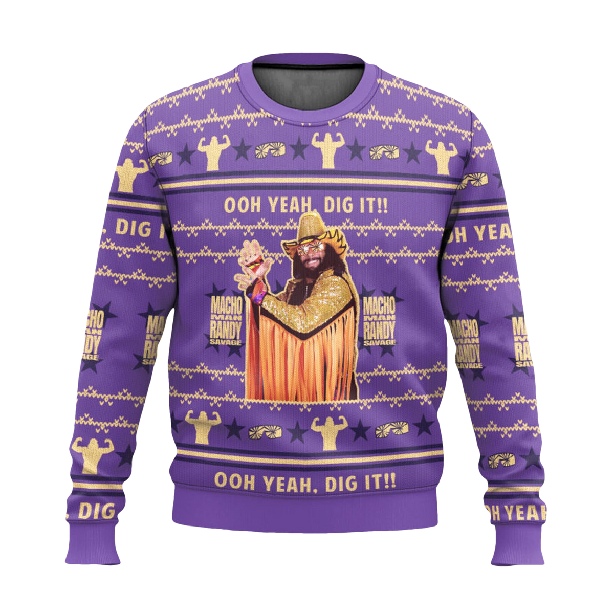 Macho Man Ooh Yeah Dig It Ugly Christmas Sweater - Moonbestprint