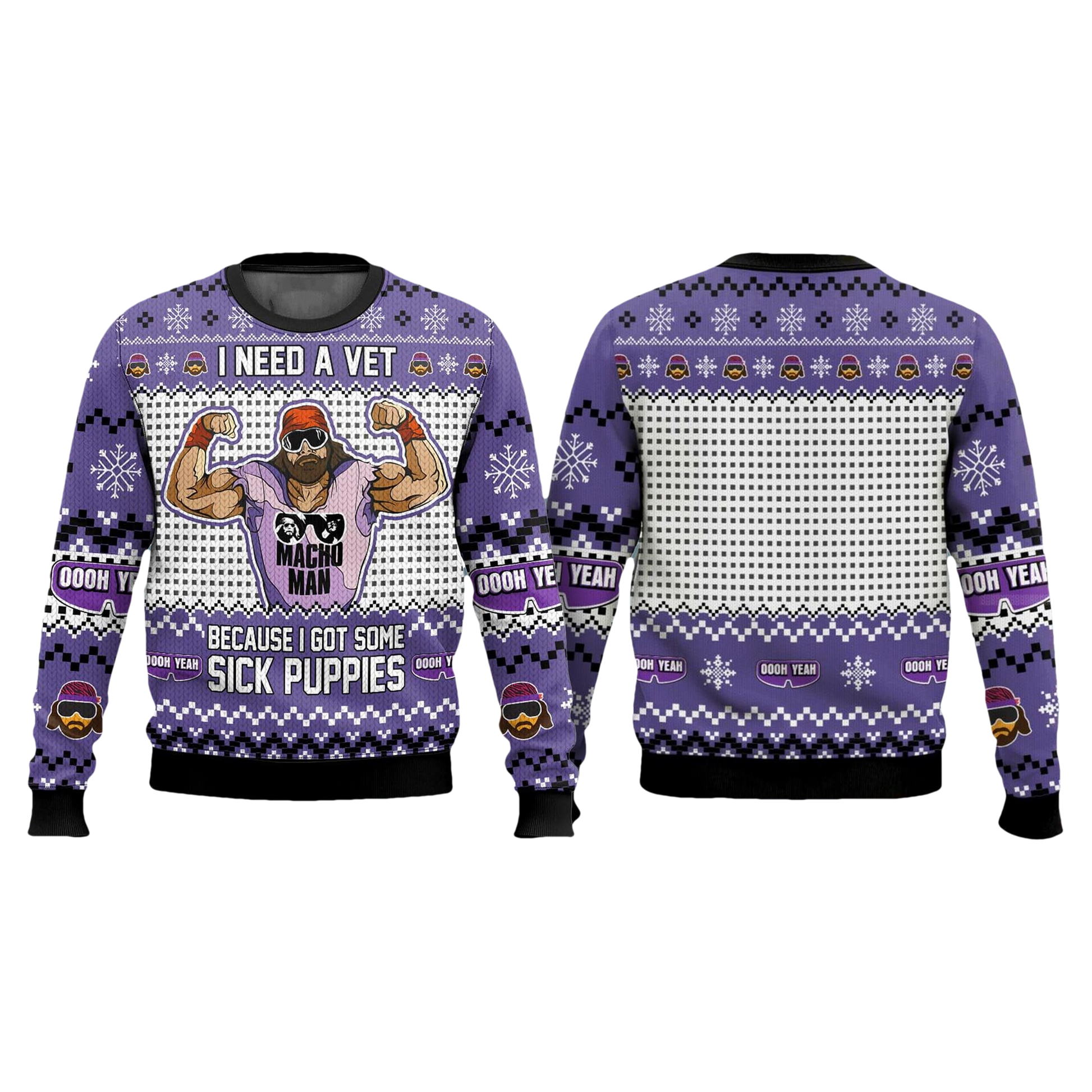 Macho Man I Need A Vet Ugly Christmas Sweater - Moonbestprint