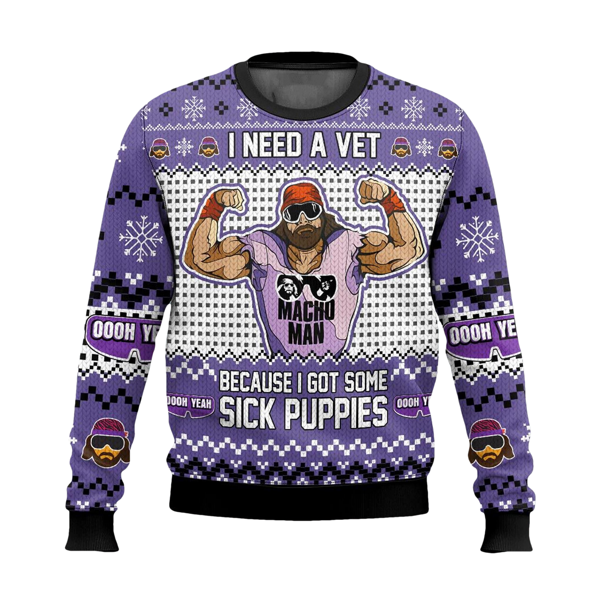 Macho Man I Need A Vet Ugly Christmas Sweater - Moonbestprint