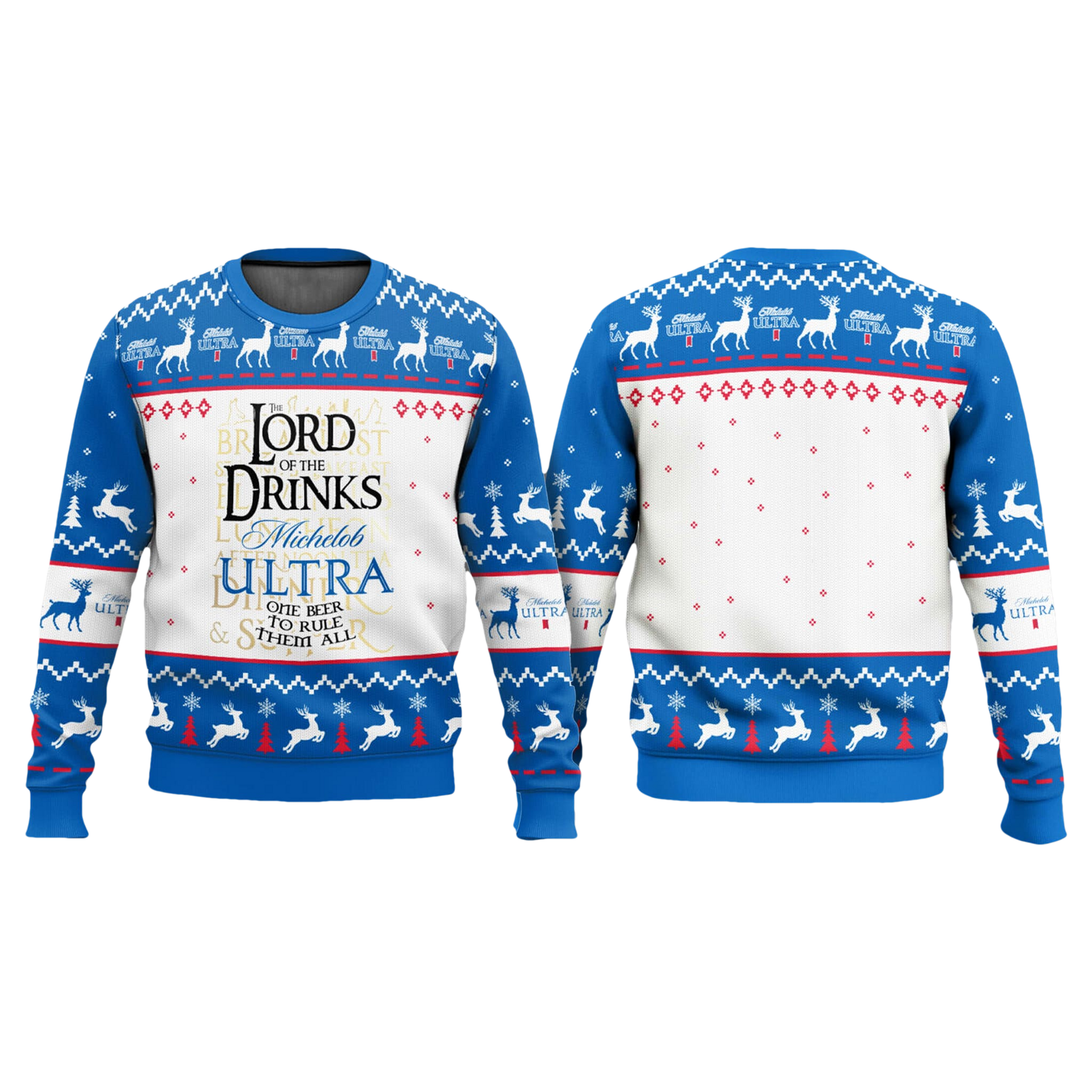 Lord Of The Rings Michelob Ultra One Beer To Rule Them All Ugly Sweater - Moonbestprint