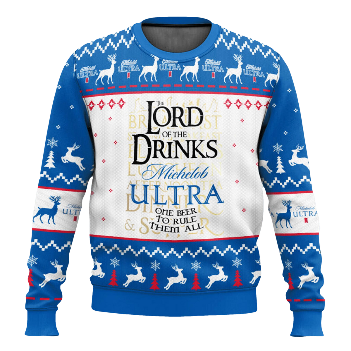 Lord Of The Rings Michelob Ultra One Beer To Rule Them All Ugly Sweater - Moonbestprint
