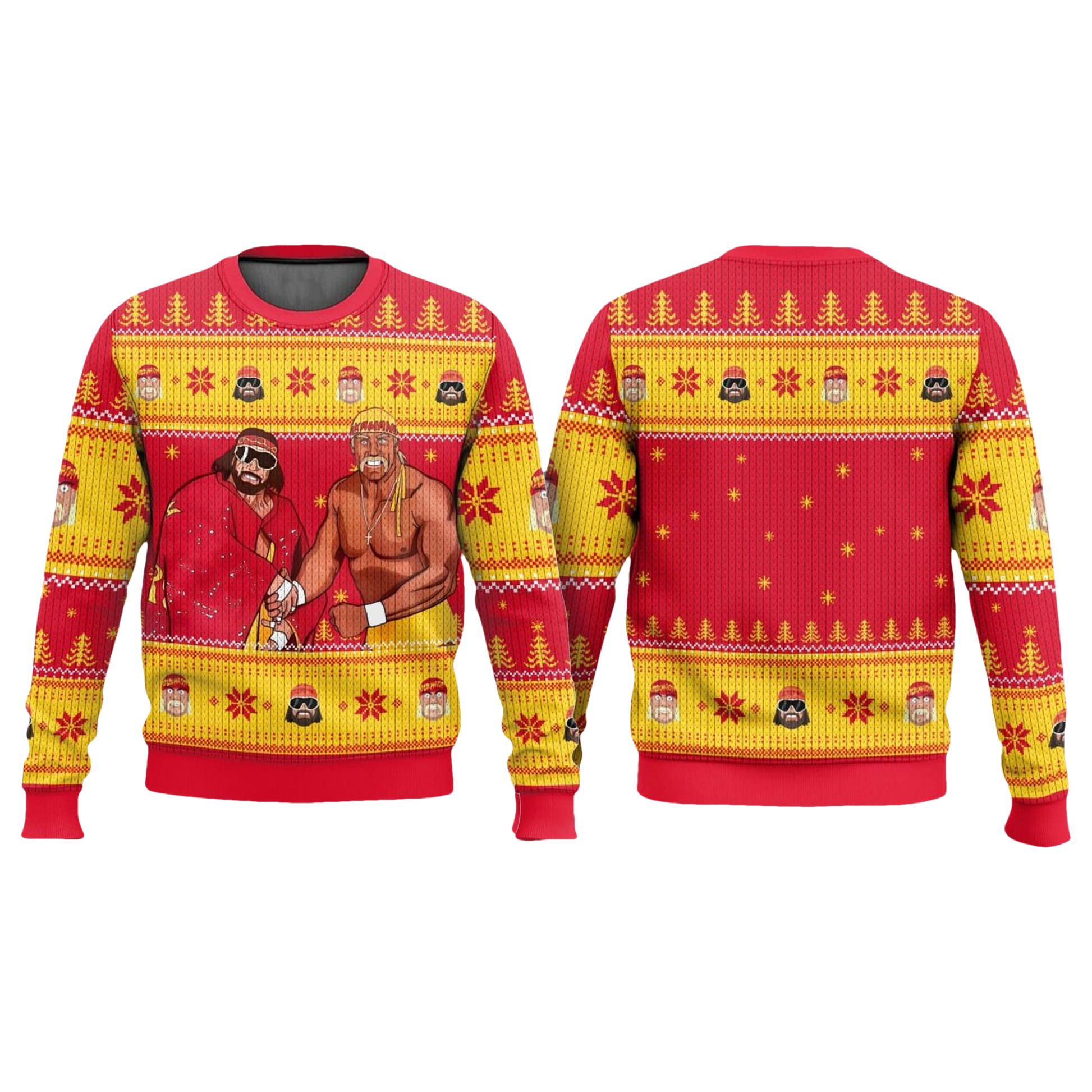 Macho Man and Hulk Hogan Ugly Christmas Sweater - Moonbestprint