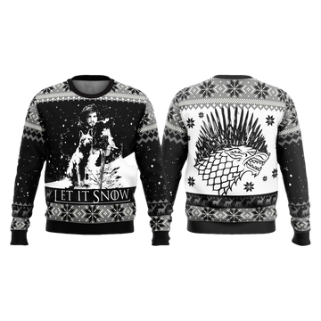 Let It Snow Game of Thrones Black Ugly Sweater - Moonbestprint