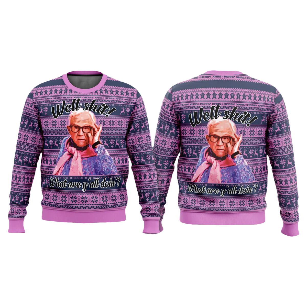 Leslie Jordan Well Shit Christmas Ugly Sweater - Moonbestprint