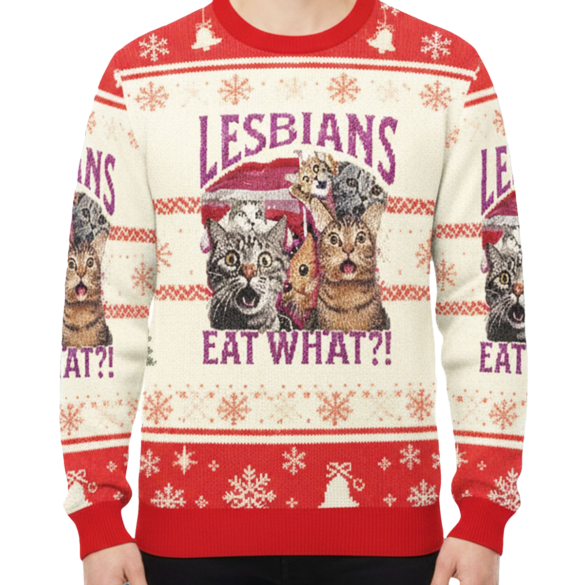 Lesbians Eat What Ugly Christmas Sweater - Moonbestprint