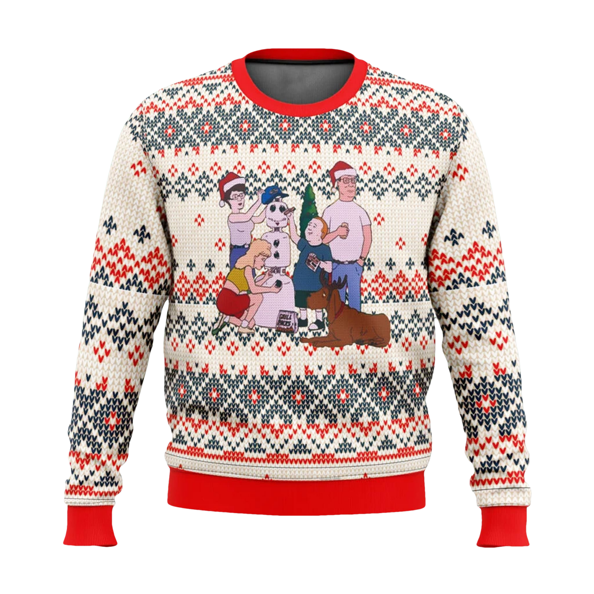King of the Hill Snowman Ugly Christmas Sweater - Moonbestprint