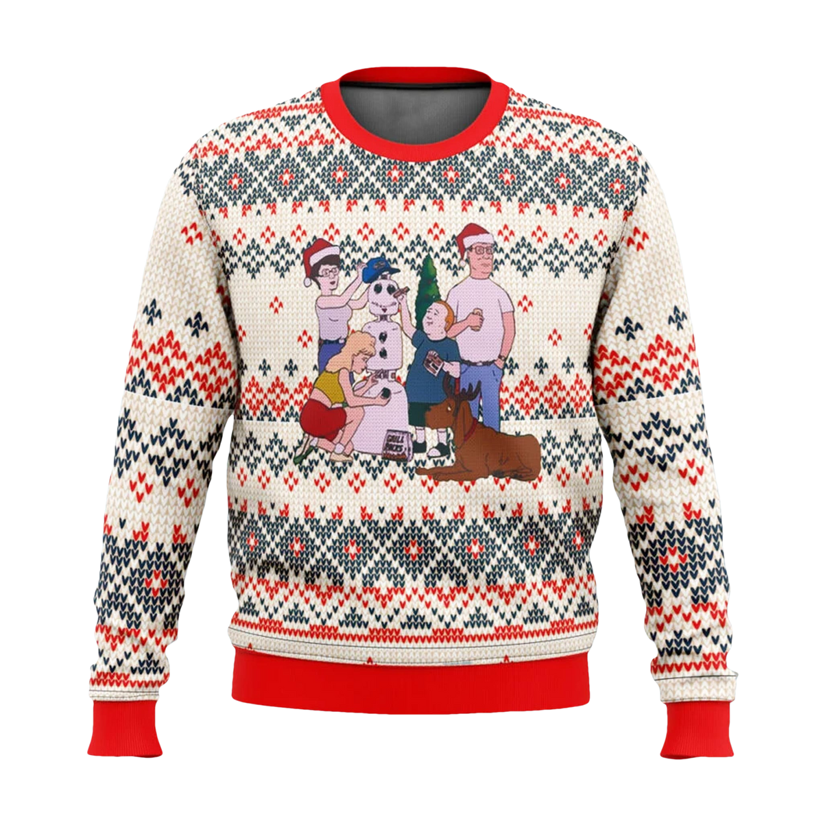 King of the Hill Snowman Ugly Christmas Sweater - Moonbestprint