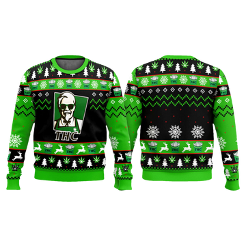 KFC THC Funny Ugly Christmas Sweater - Moonbestprint