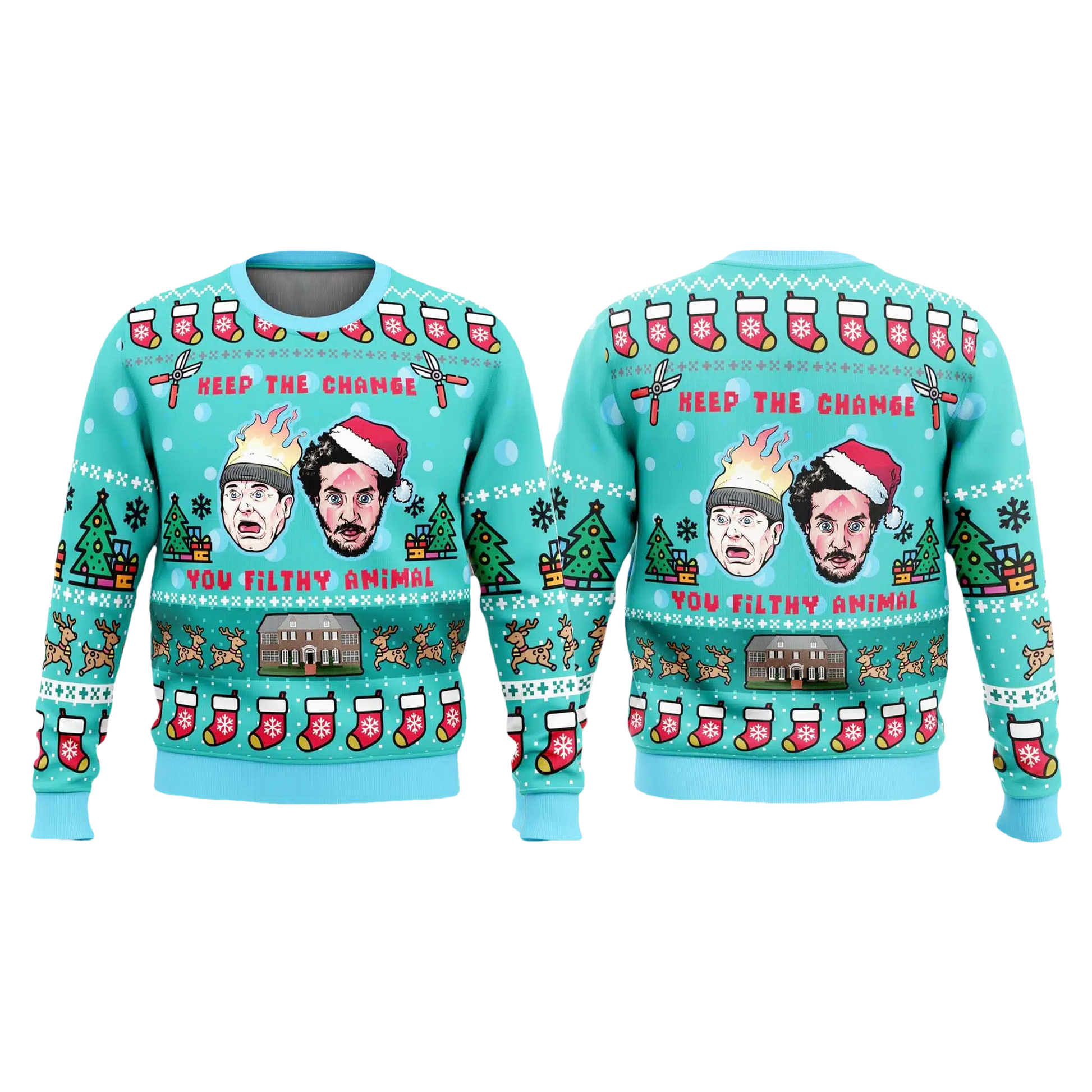 Keep The Change Your Filthy Animal Home Alone Christmas Ugly Sweater - Moonbestprint