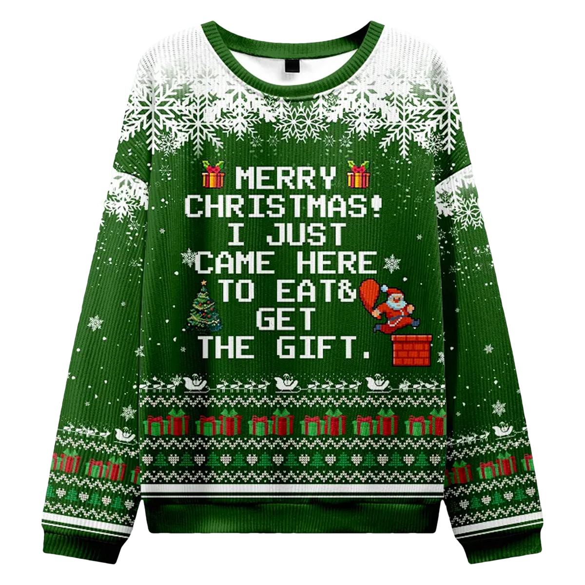Just Came To Eat & Get Gift Funny Ugly Christmas Sweater - Moonbestprint