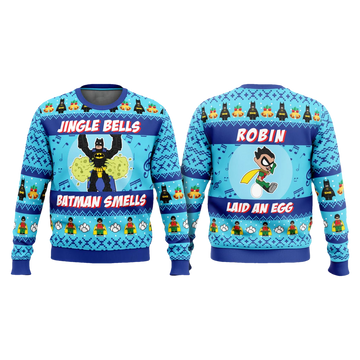 Jingle Bells Batman Smells Ugly Christmas Sweater - Moonbestprint