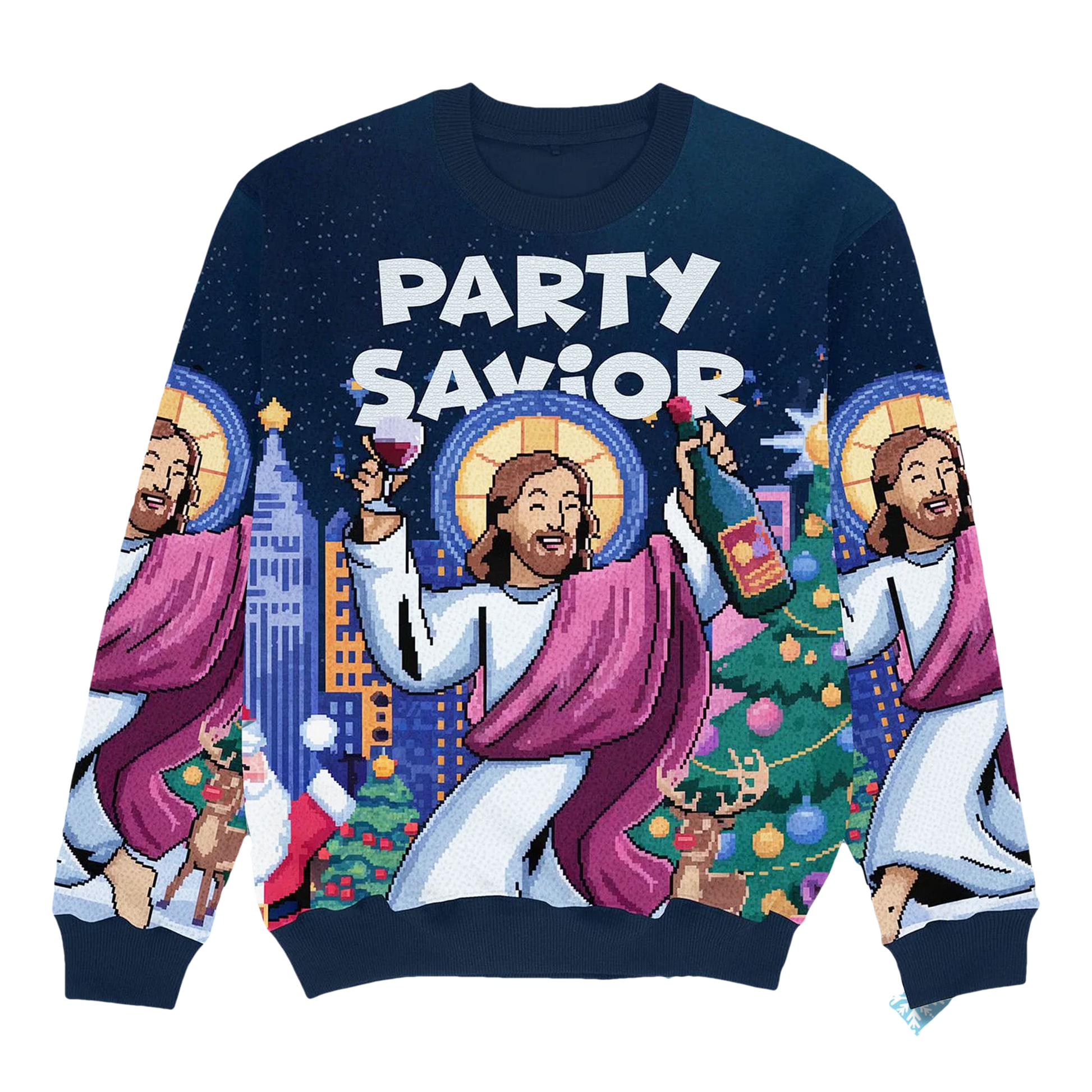 Jesus Party Savior Funny Christmas Ugly Sweater - Moonbestprint