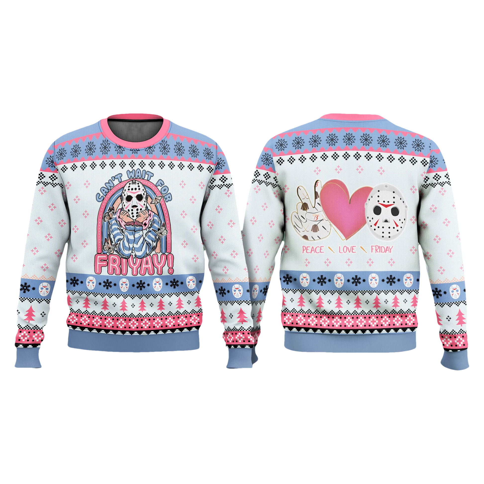 Jason Voorhees Can't Wait For Friday Funny Ugly Sweater - Moonbestprint
