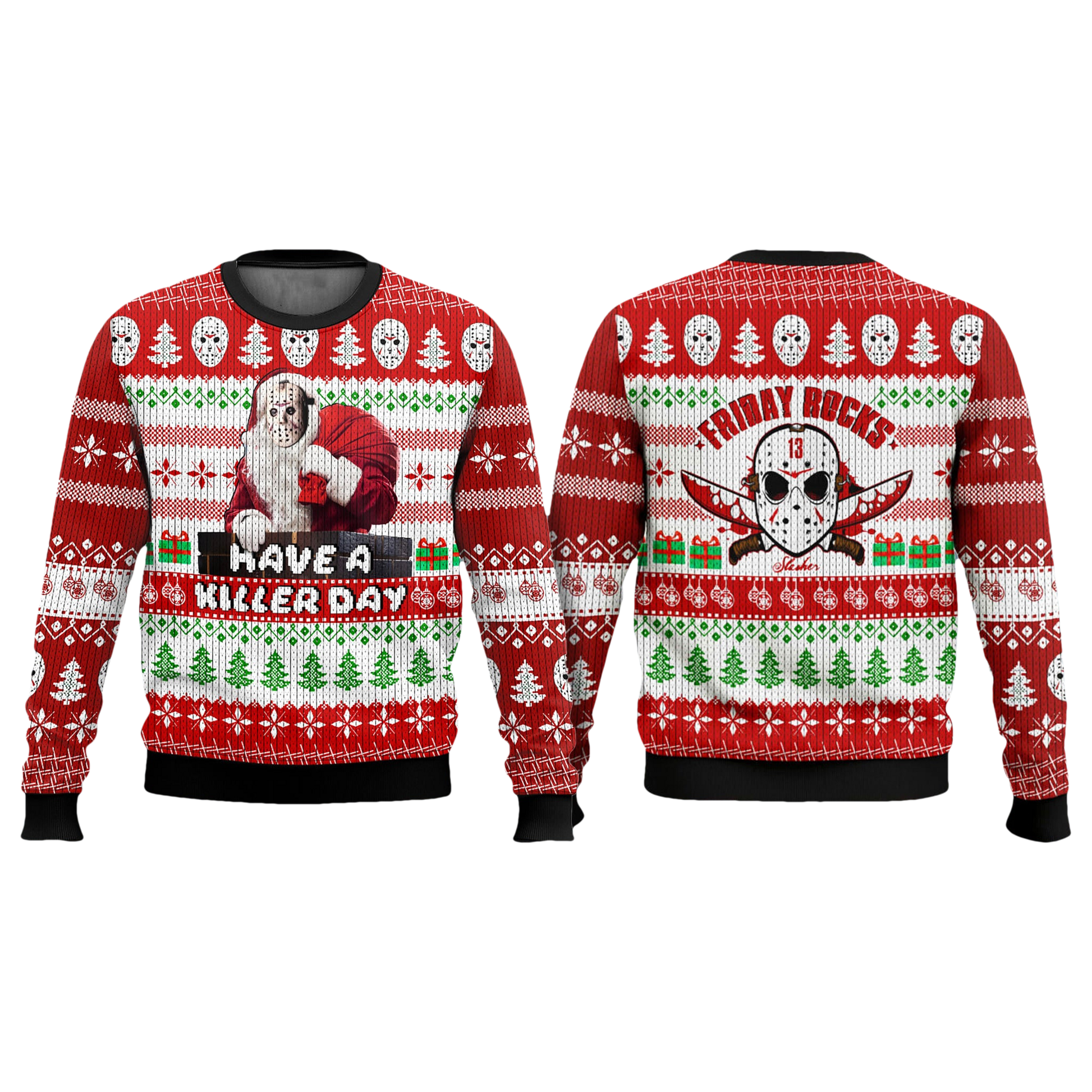 Jason Voorhees Have A Killer Day Ugly Christmas Sweater - Moonbestprint