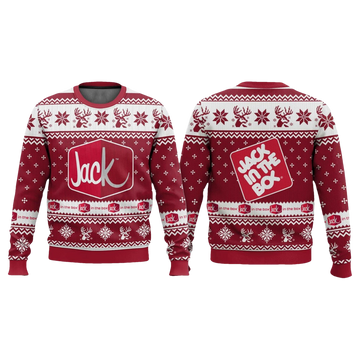 Jack in the Box Restaurant Ugly Christmas Sweater - Moonbestprint