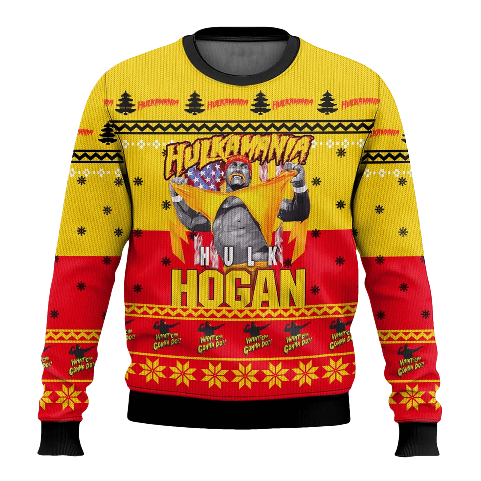 Hulkamania Hulk Hogan Ripping Shirt Ugly Christmas Sweater - Moonbestprint