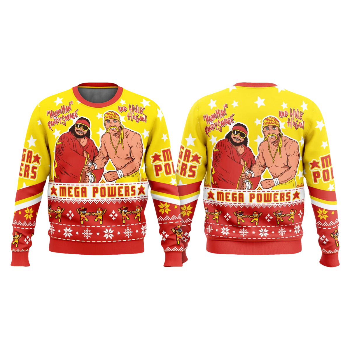 Hulk Hogan x Macho Man Mega Powers Christmas Ugly Sweater - Moonbestprint