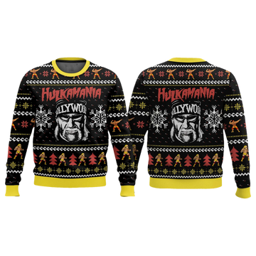 Hulkamania Hulk Hogan Hollywood Christmas Ugly Sweater - Moonbestprint
