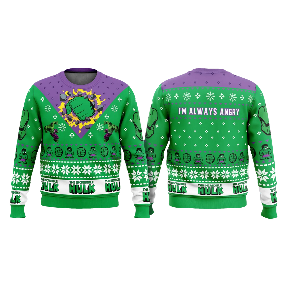 Hulk Marvel I'm Always Angry Ugly Christmas Sweater - Moonbestprint