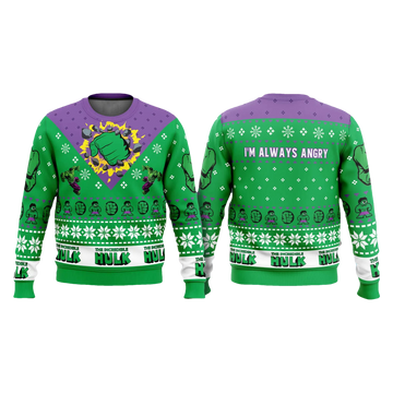Hulk Marvel I'm Always Angry Ugly Christmas Sweater - Moonbestprint