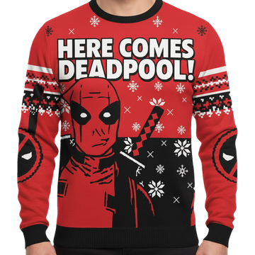Here Comes Deadpool Ugly Christmas Sweater - Moonbestprint