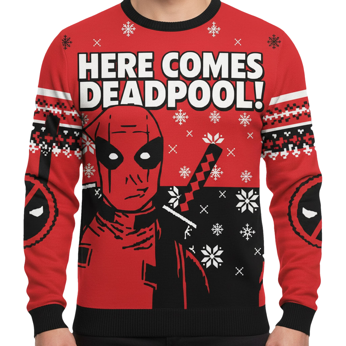 Here Comes Deadpool Ugly Christmas Sweater - Moonbestprint