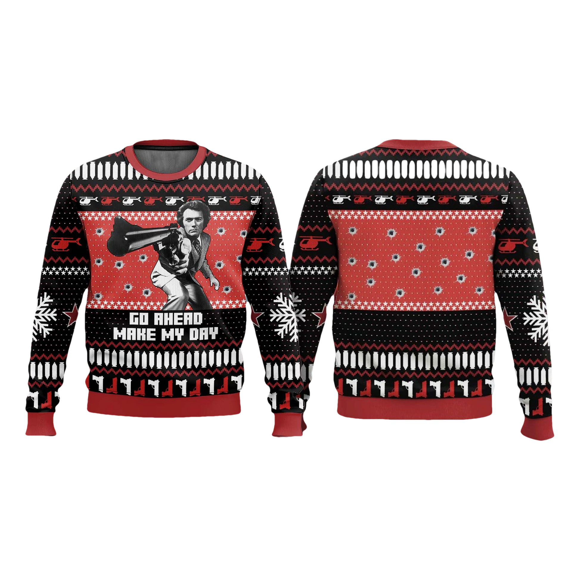 Go Ahead Make My Day Dirty Harry Ugly Christmas Sweater - Moonbestprint