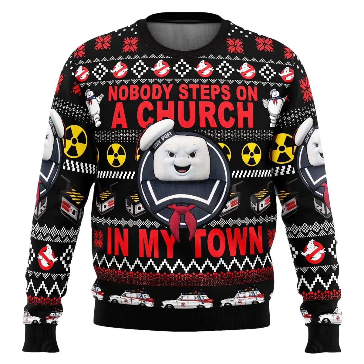Ghost Busters Nobody Steps On A Church In My Town Christmas Ugly Sweater - Moonbestprint