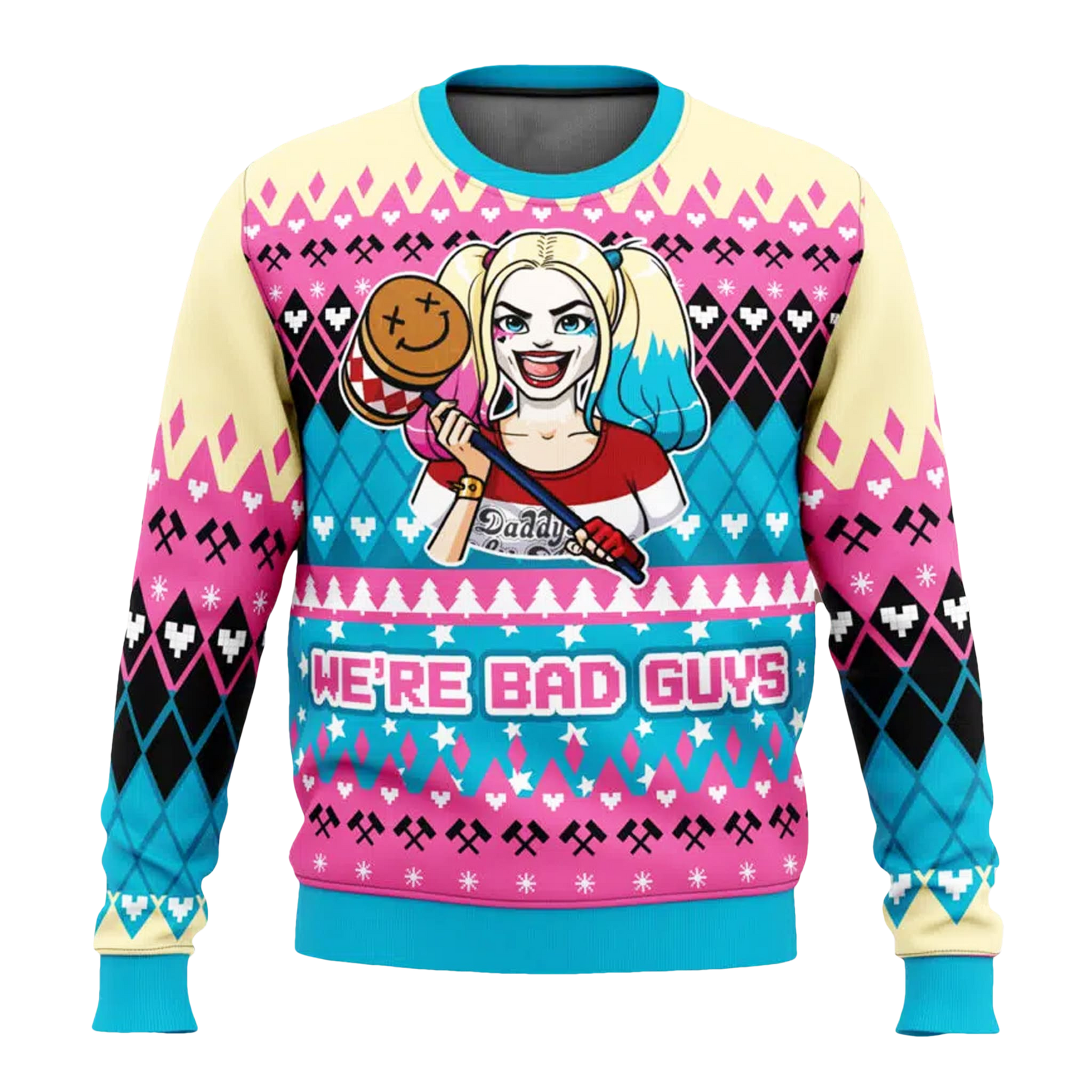 Harley Quinn We're Bad Guys Ugly Christmas Sweater - Moonbestprint