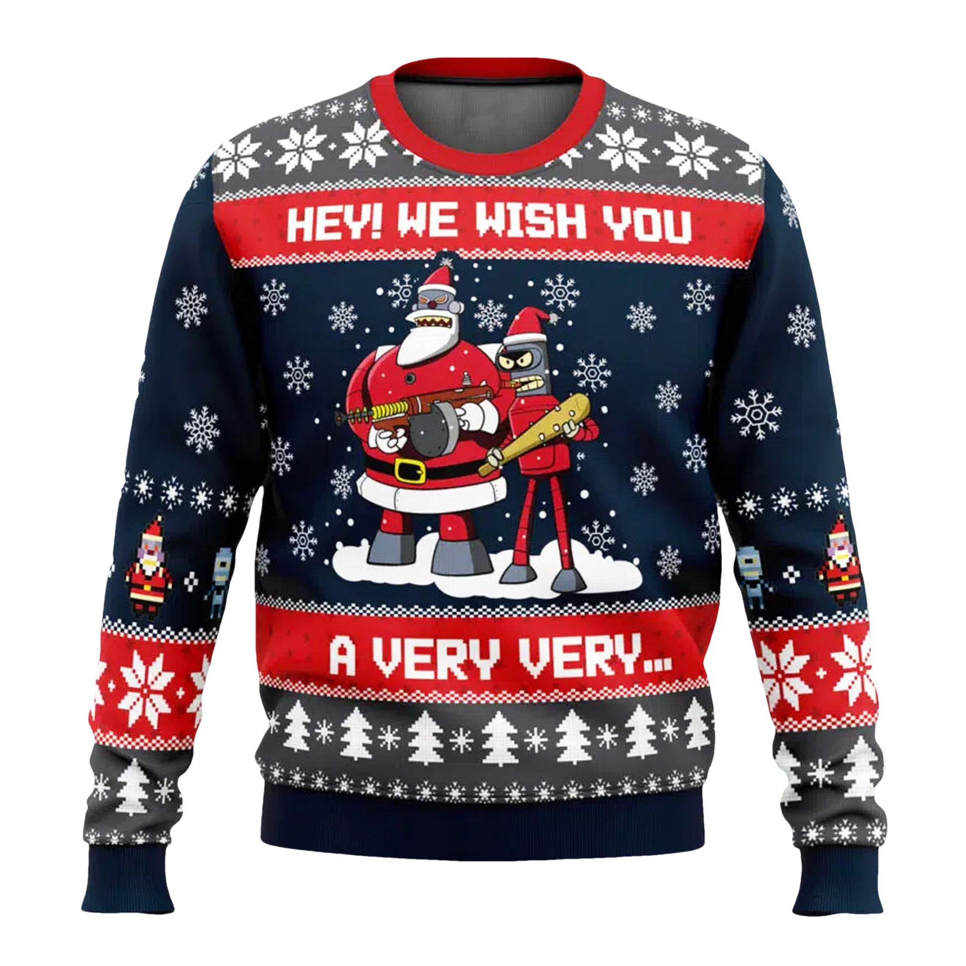 Futurama Merry Kissmyass Funny Ugly Christmas Sweater - Moonbestprint