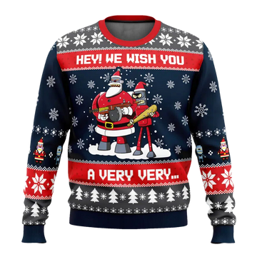Futurama Merry Kissmyass Funny Ugly Christmas Sweater - Moonbestprint